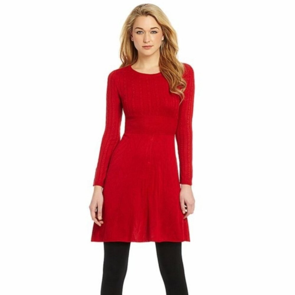 🥳Host Pick🥳 Jessica Simpson Red Cable Knit Sweater dress